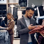 man buying clothes
